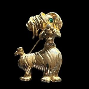 Gold Dog Brooch